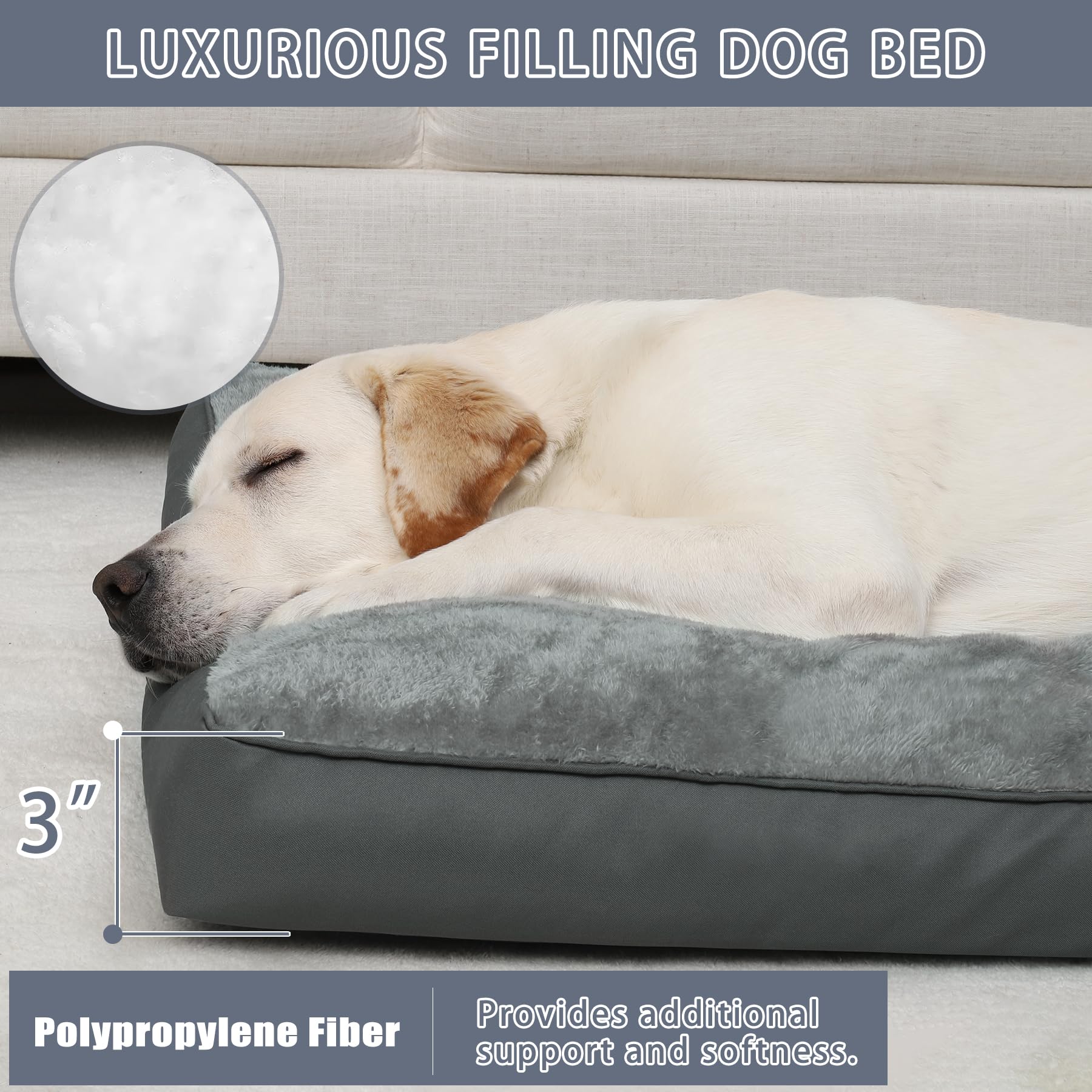 NUPIDA dog crate bed non-slip bottom on durable oxford fabric for secure placement
