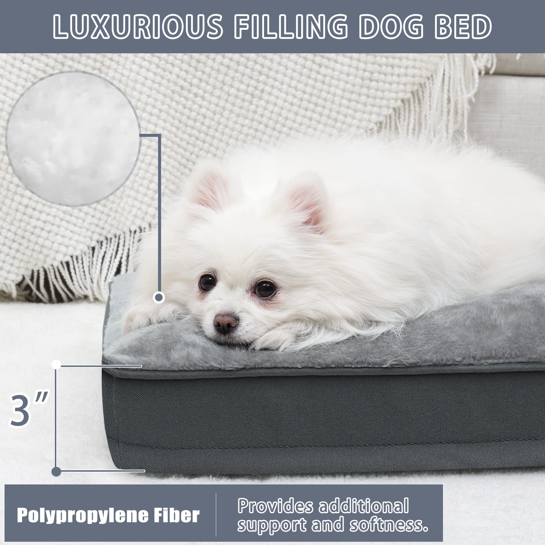 NUPIDA dog crate bed non-slip-bottom provides stable placement for anxious pets.