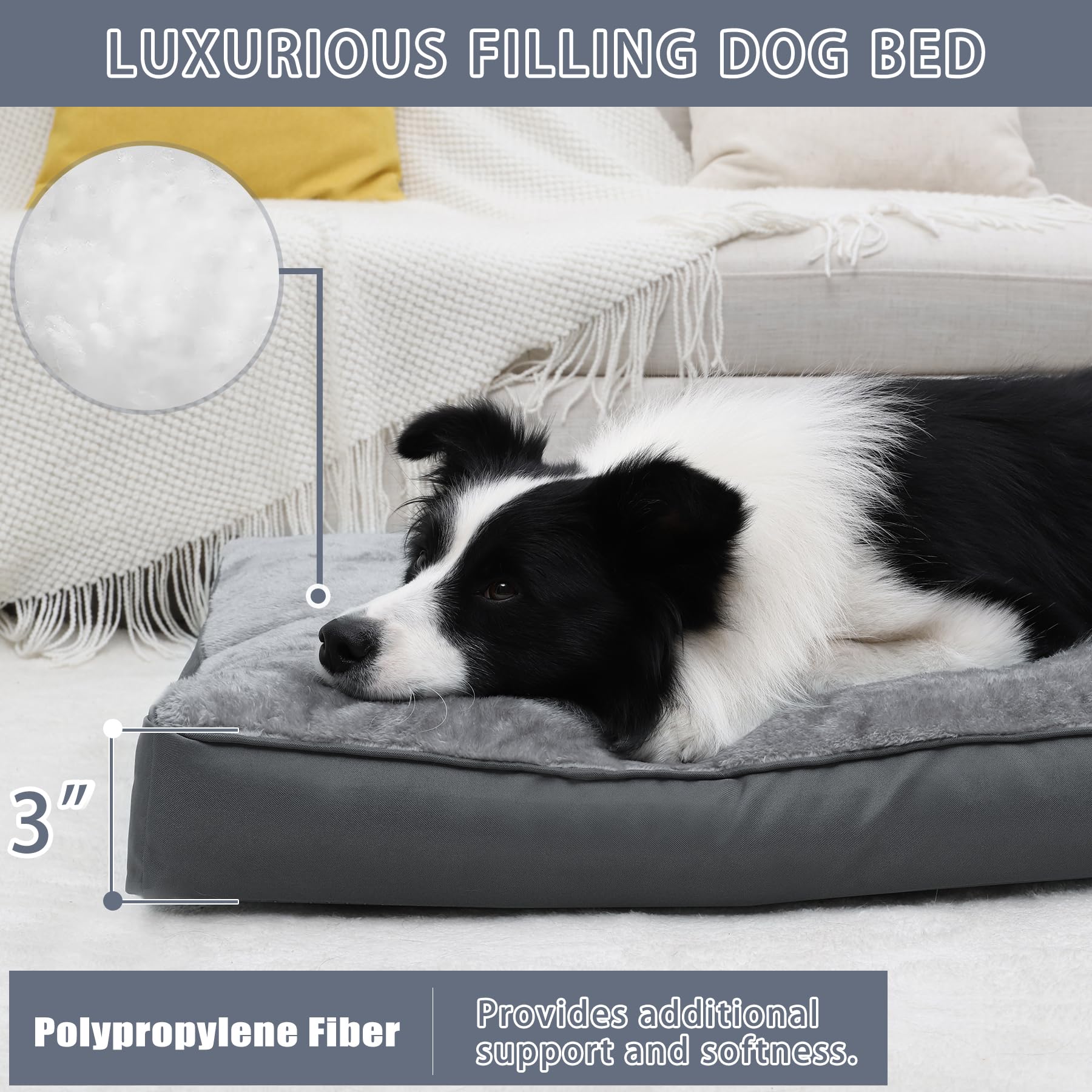 NUPIDA dog crate bed removable cover for easy machine washing.