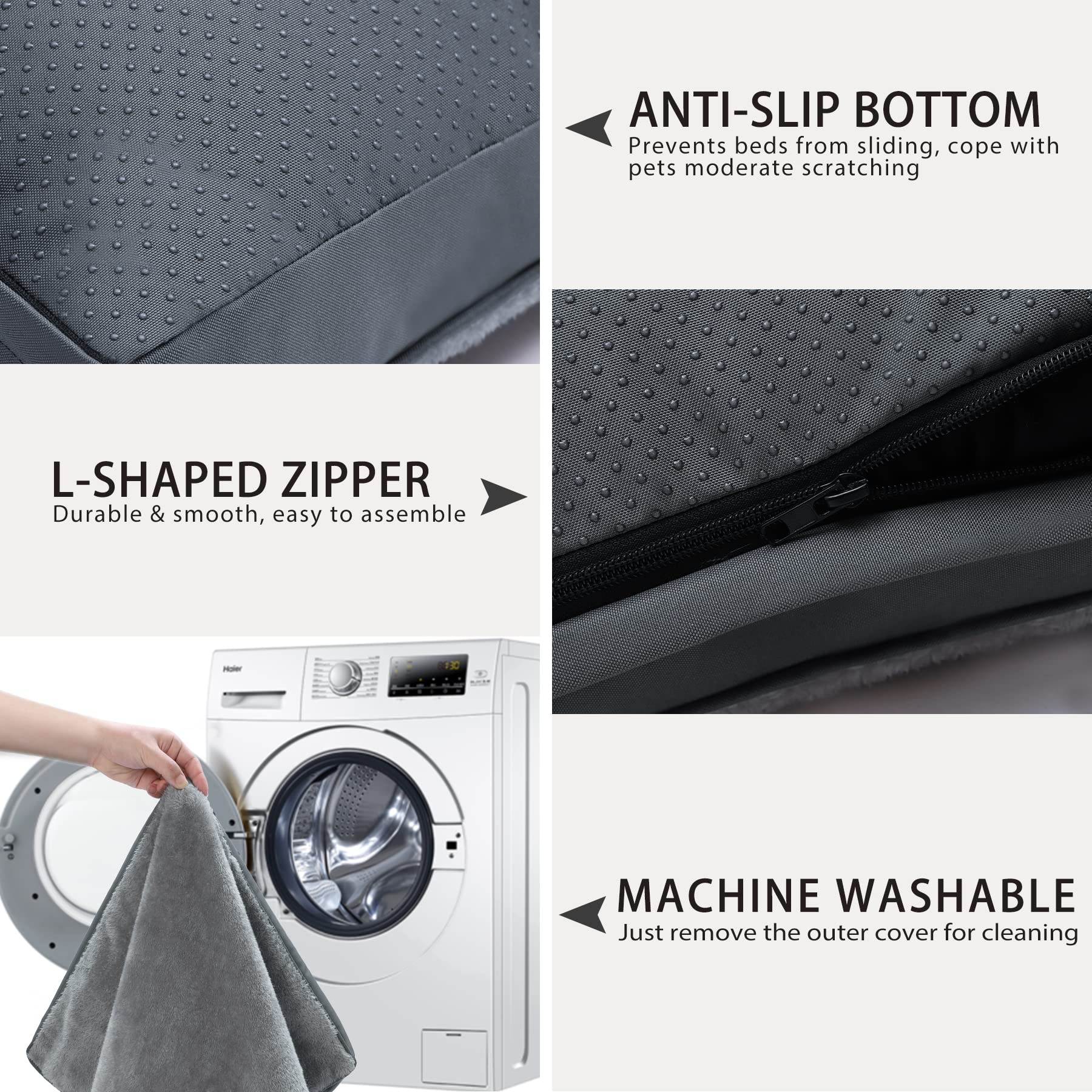 NUPIDA dog crate bed waterproof-layer prevents leaks for easy cleanup.