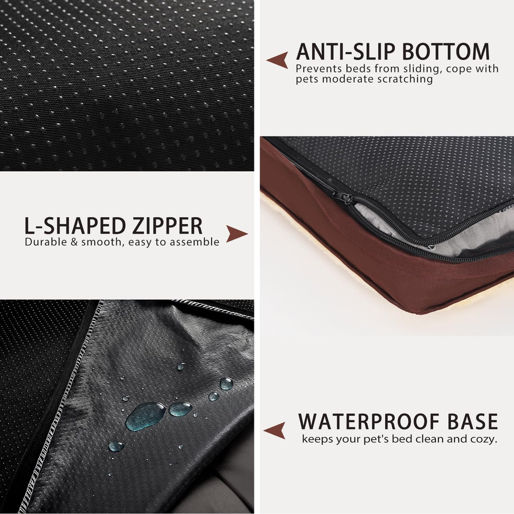 NUPIDA dog crate bed waterproof middle layer guards against spills and saliva