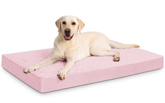 NUPIDA orthopedic dog bed pink front view for joint-supporting lounging.