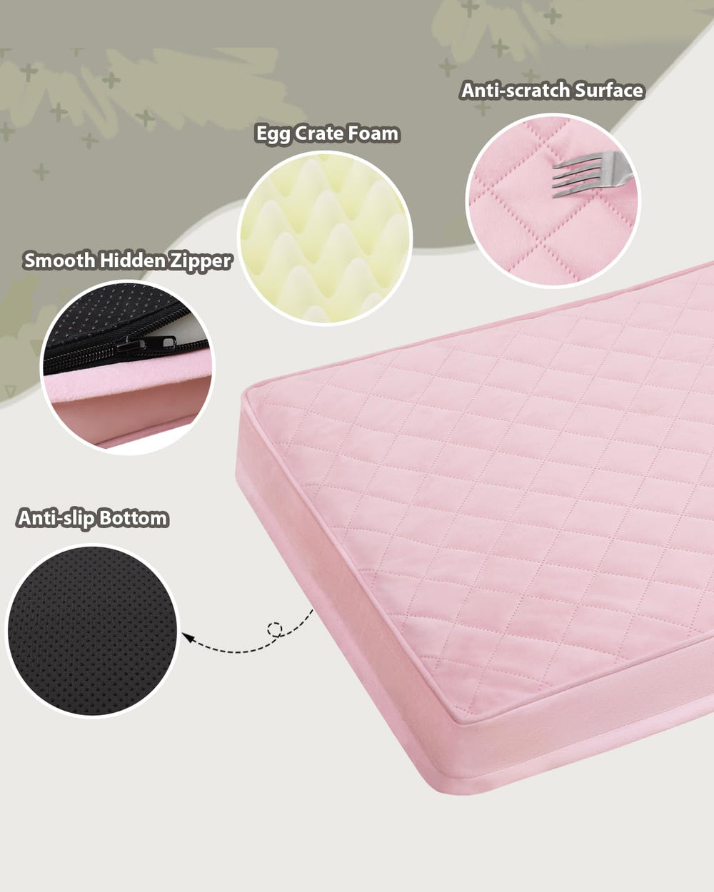 NUPIDA egg-crate orthopedic foam provides supportive comfort and airflow