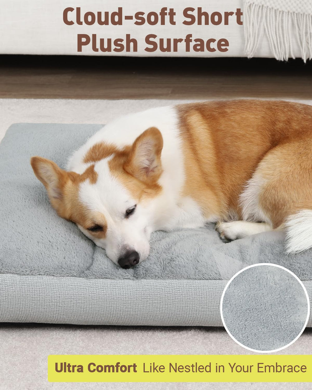 NUPIDA dog bed non-slip bottom keeps pets in place during naps