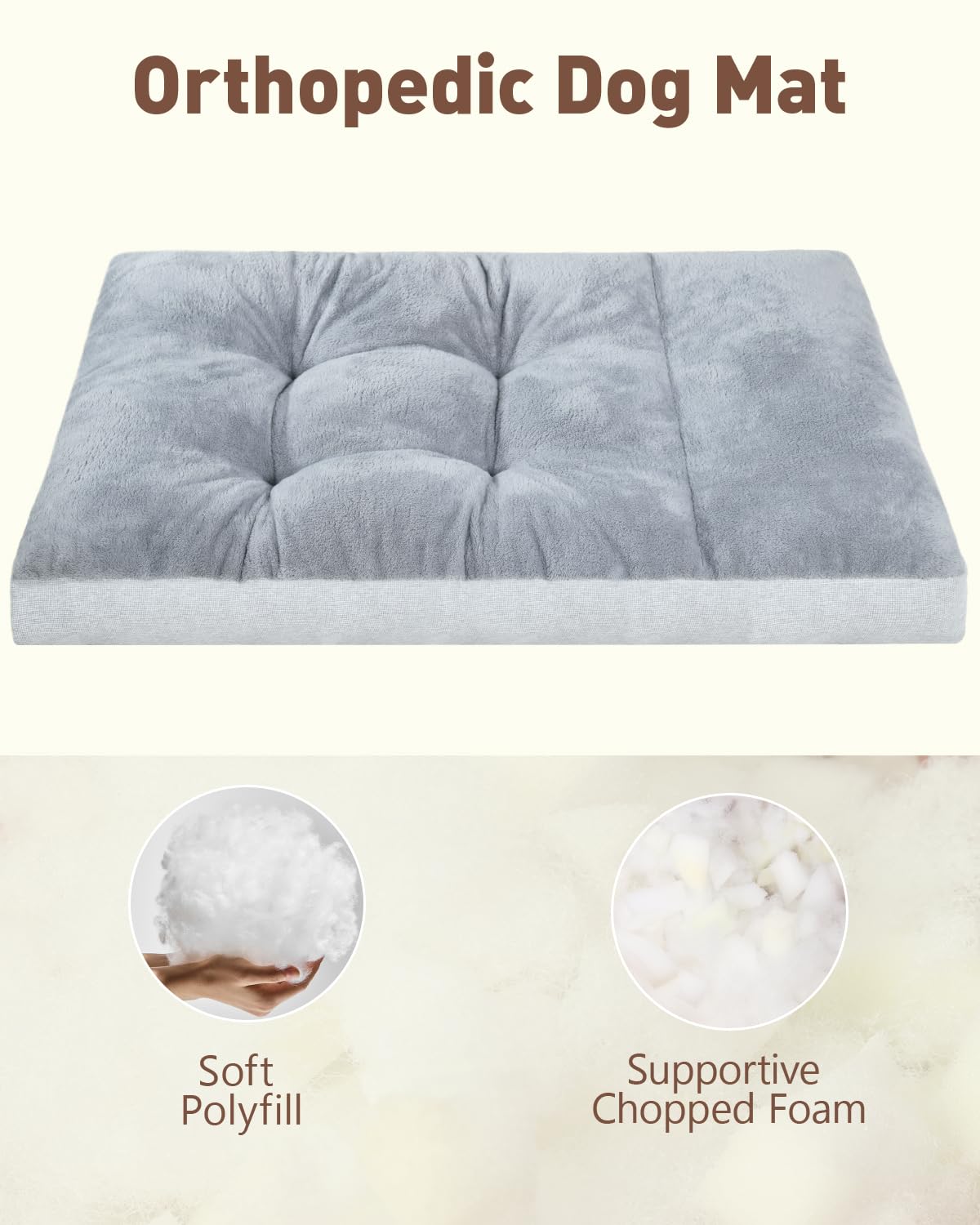 NUPIDA washable dog bed plush surface offers buttery softness for lounging.
