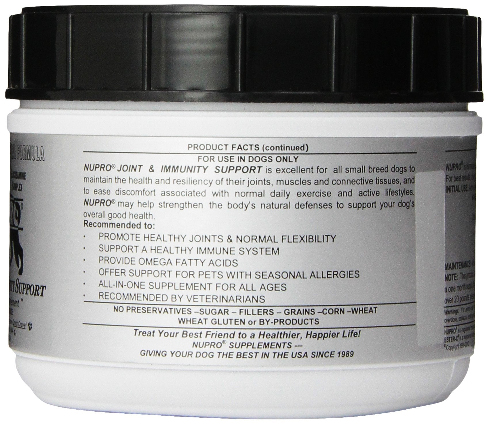 Nupro Joint Support powder in bowl ready to mix with food.