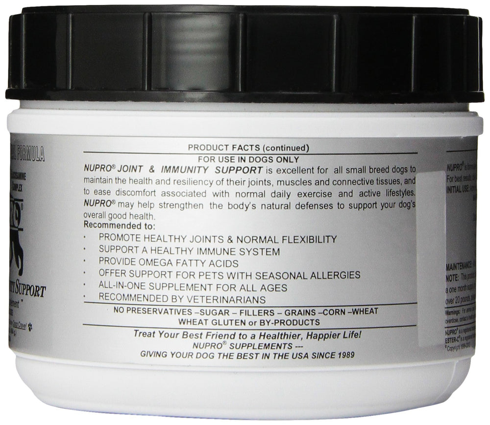 Nupro Joint Support powder in bowl ready to mix with food.