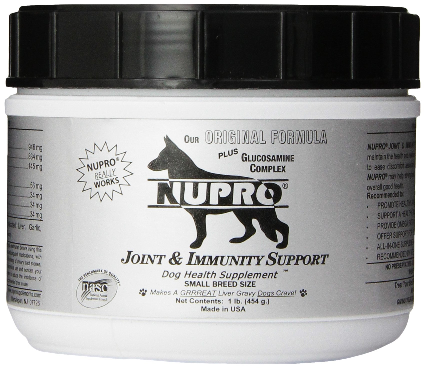 Nupro Joint Support powder scoop for easy daily dosing.