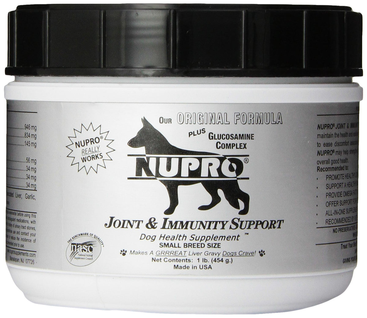 Nupro Joint Support powder scoop for easy daily dosing.