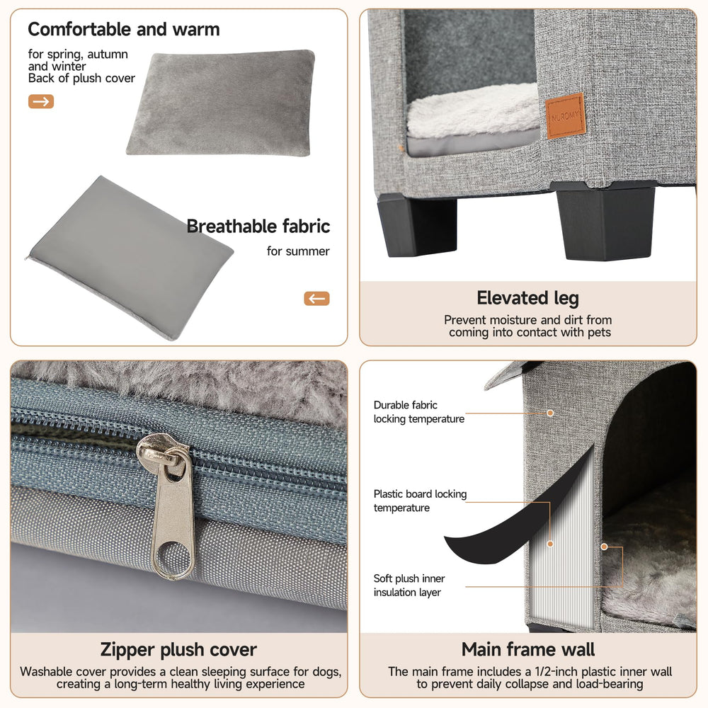 NuROMY elevated legs improve airflow and dryness inside the kennel.