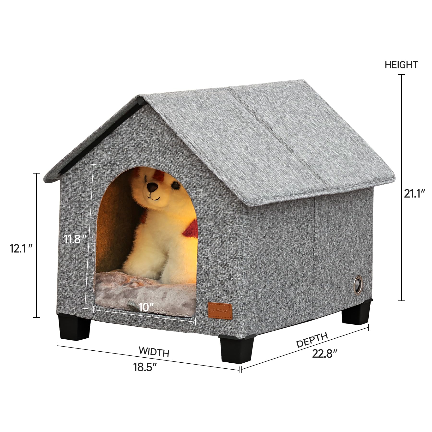 NUROMY indoor dog house triple-layer insulation keeps pets snug indoors