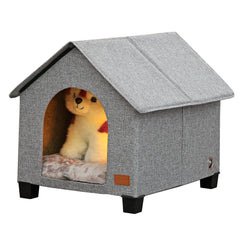 NUROMY indoor dog house with warm plush mat offers cozy comfort for medium pets