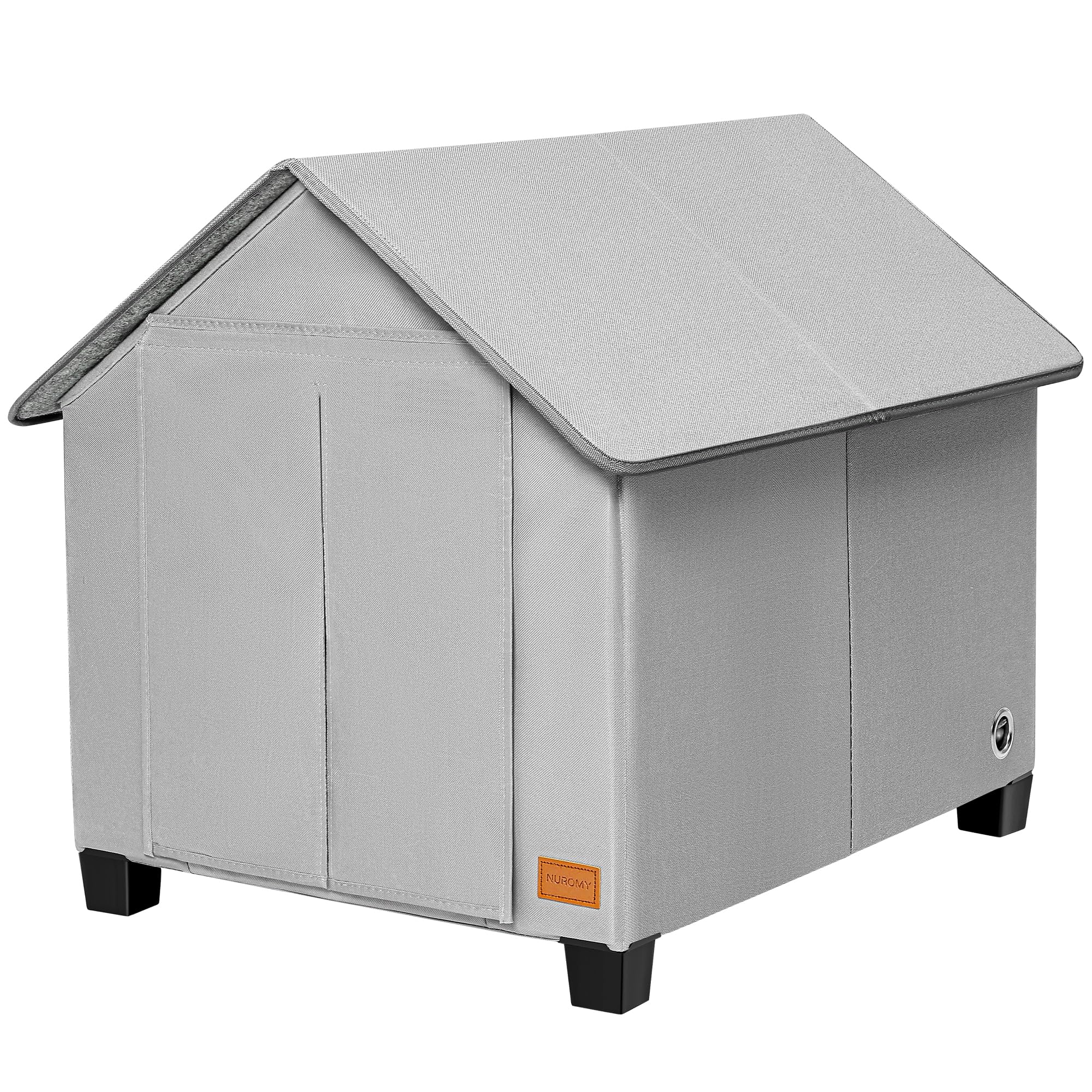 NUROMY insulated dog house outdoor with warm mat provides a cozy outdoor rest.
