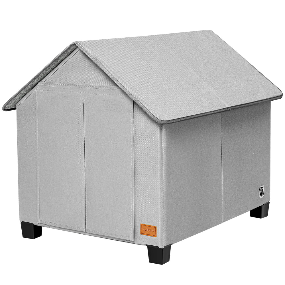 NUROMY insulated dog house outdoor with warm mat provides a cozy outdoor rest.