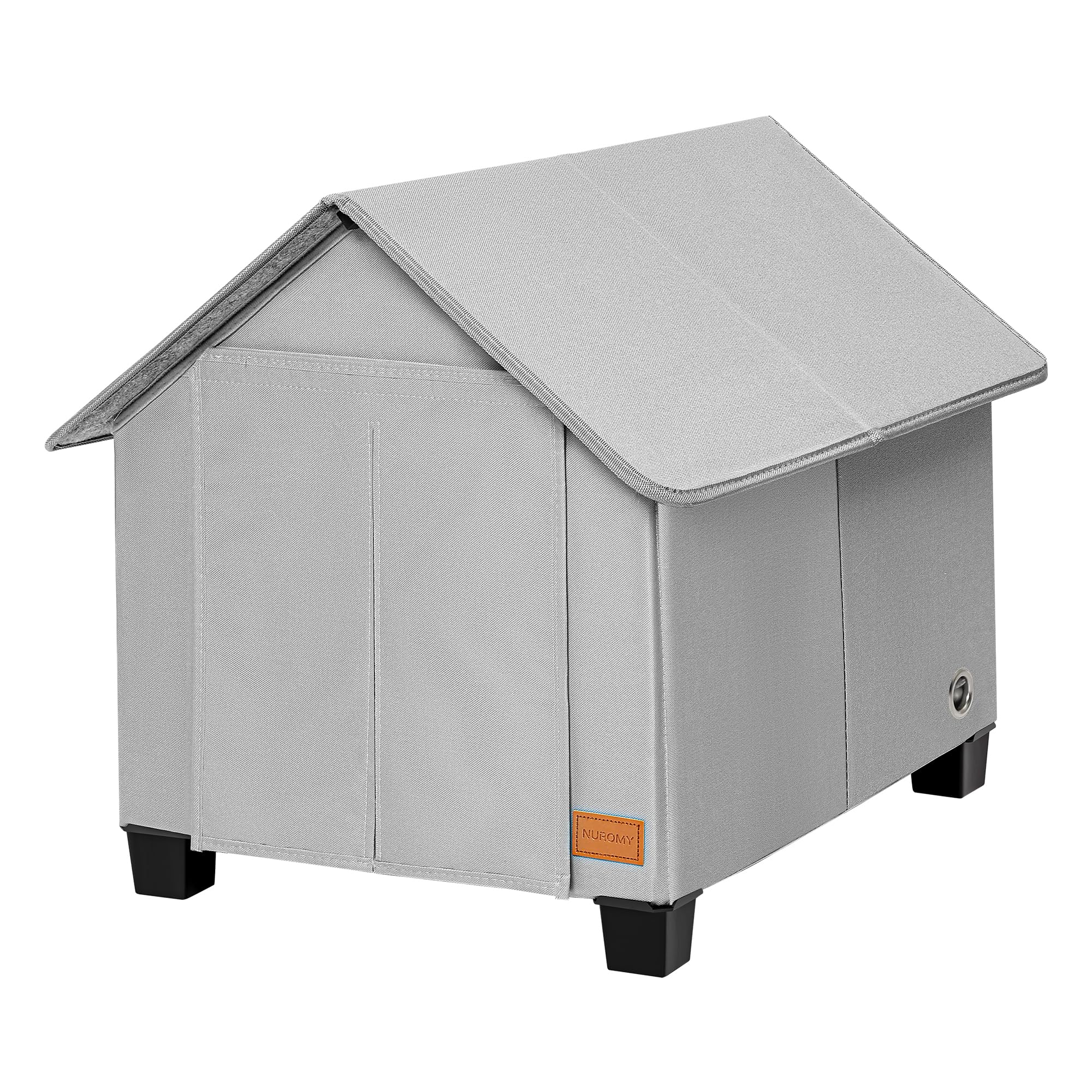 NUROMY insulated dog house weatherproof-roof protects pets from rain and wind.
