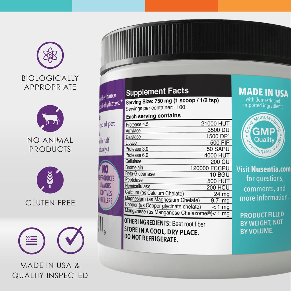 NUSENTIA Enzyme Miracle improves coat and energy via better digestion