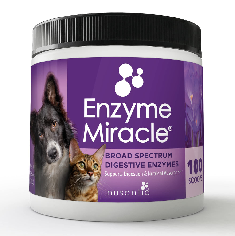 NUSENTIA Enzyme Miracle powder dispense for easy digestion support in pets