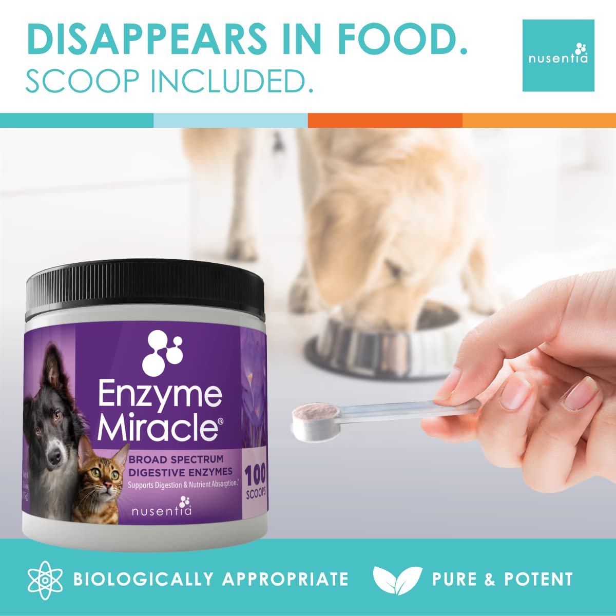 NUSENTIA Enzyme Miracle weight-management support for pets on cooked diets