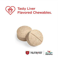 Nutri-Vet aspirin chewables 300mg dog treats, convenient chew format for senior dogs.