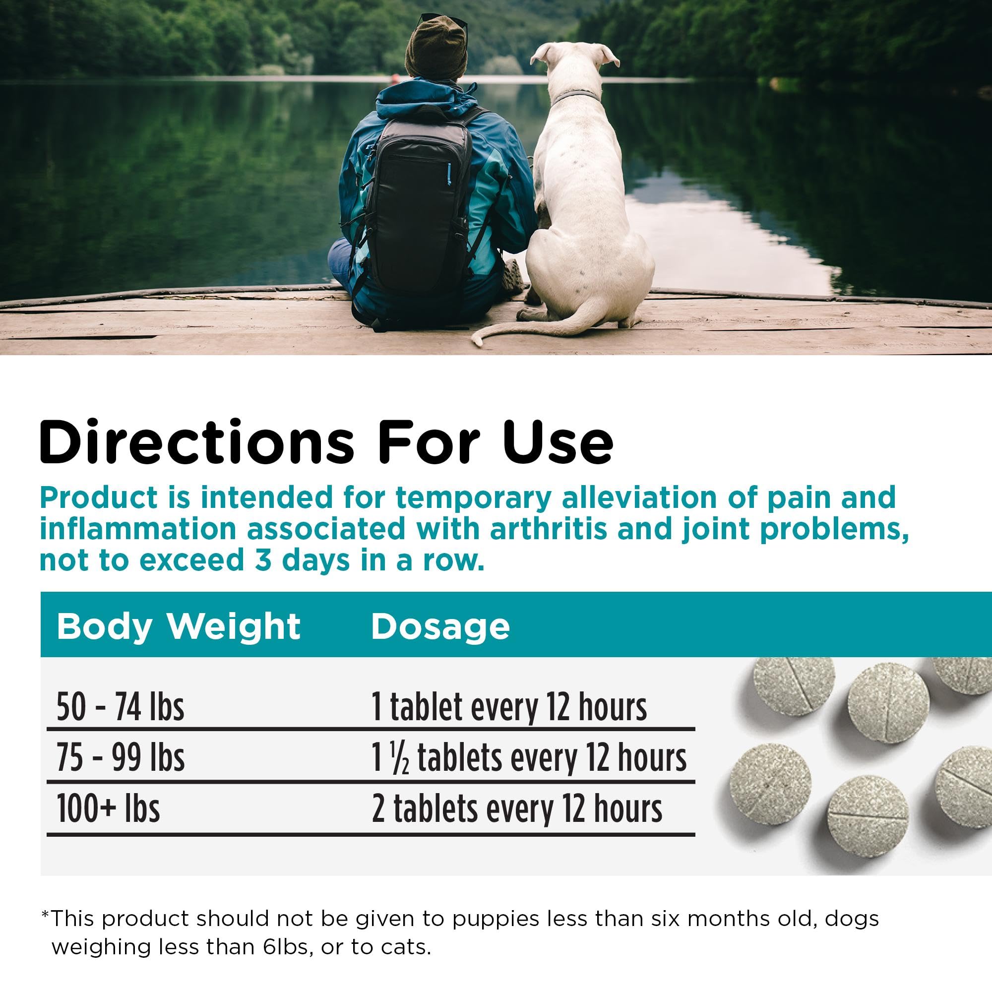 Nutri-Vet Aspirina en perros senior, comodidad diaria y flexibilidad.
