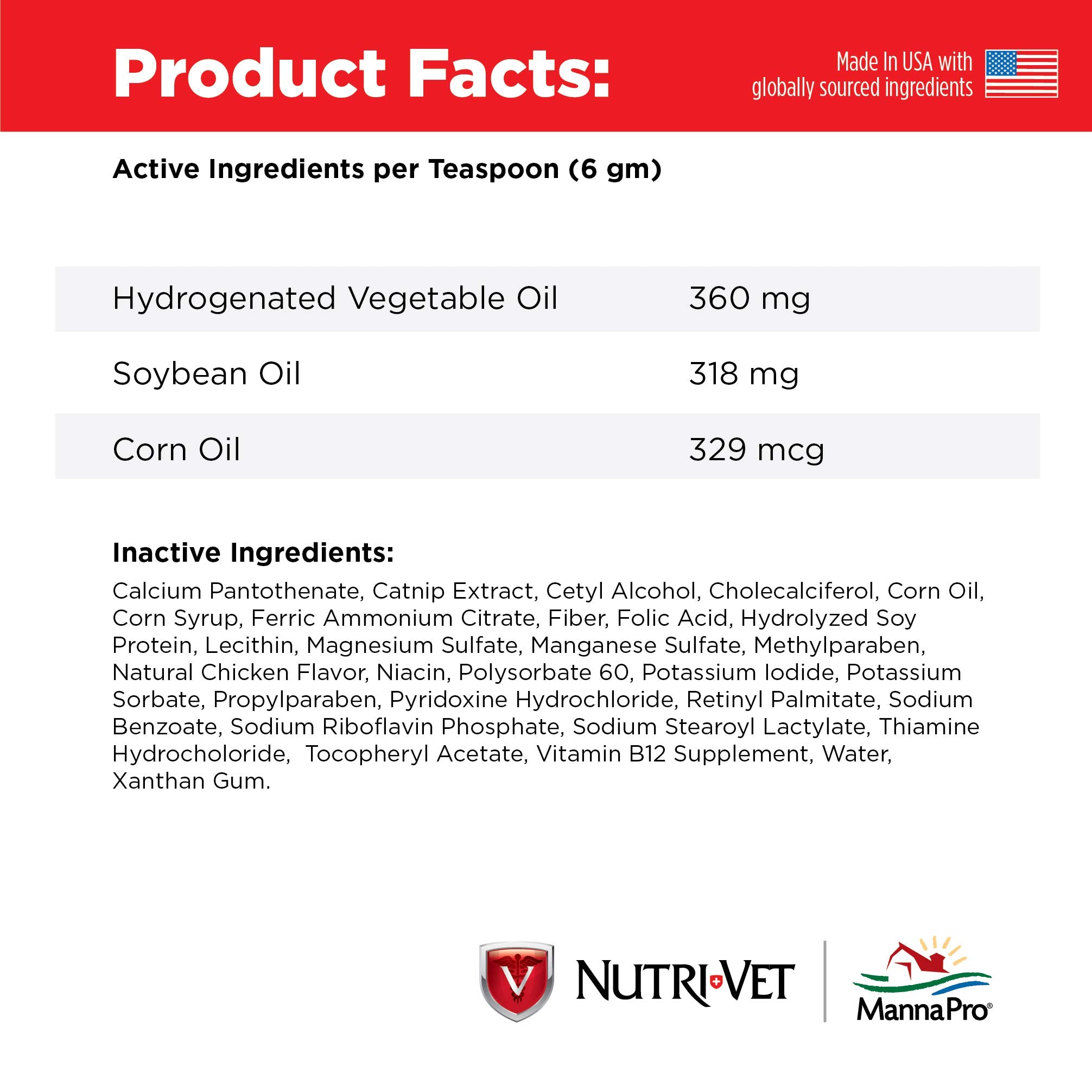 Nutri-Vet Feline Hairball Paw-Gel USA-made badge confirms quality ingredients