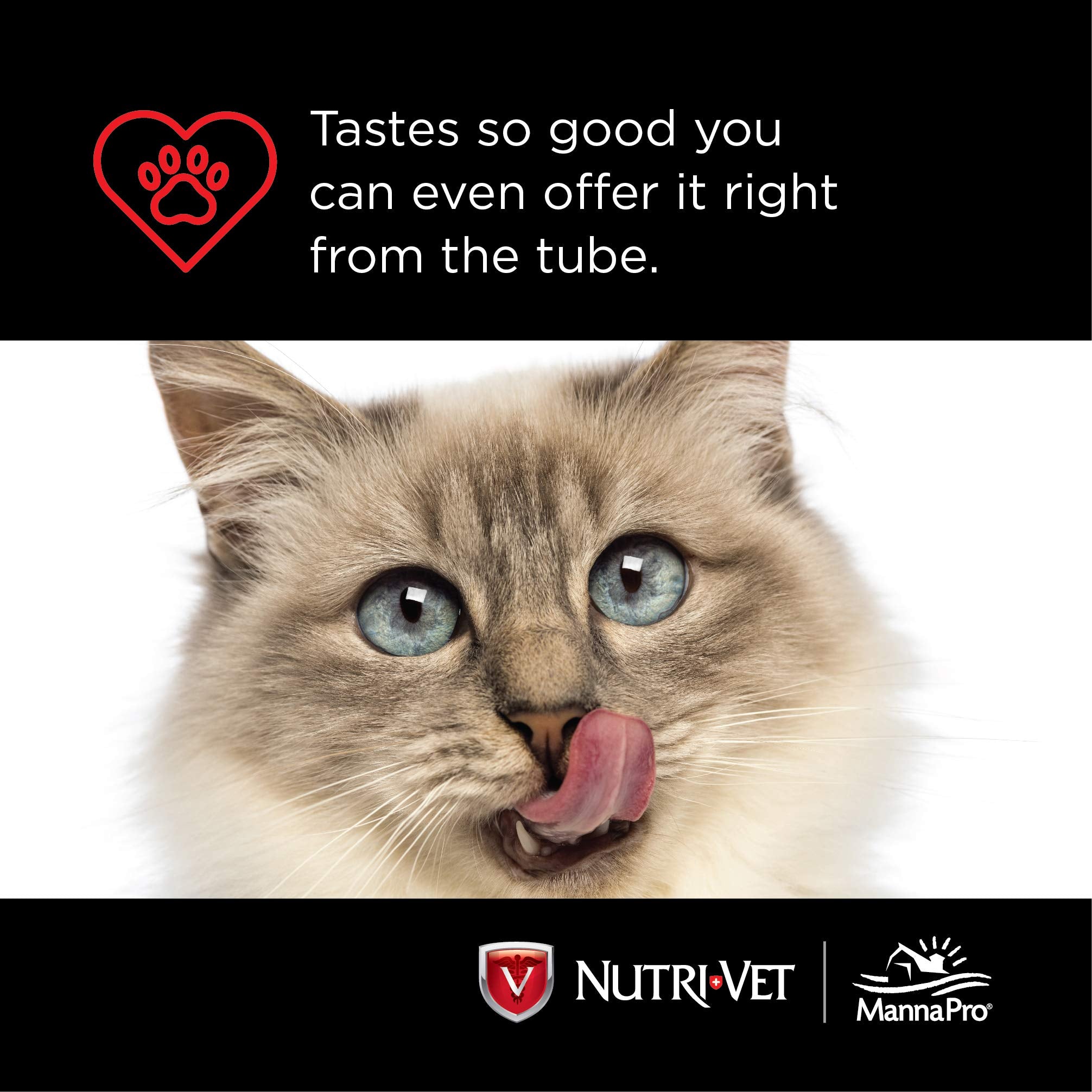 Nutri-Vet two-pack usage image emphasizes suitability for cats of all sizes