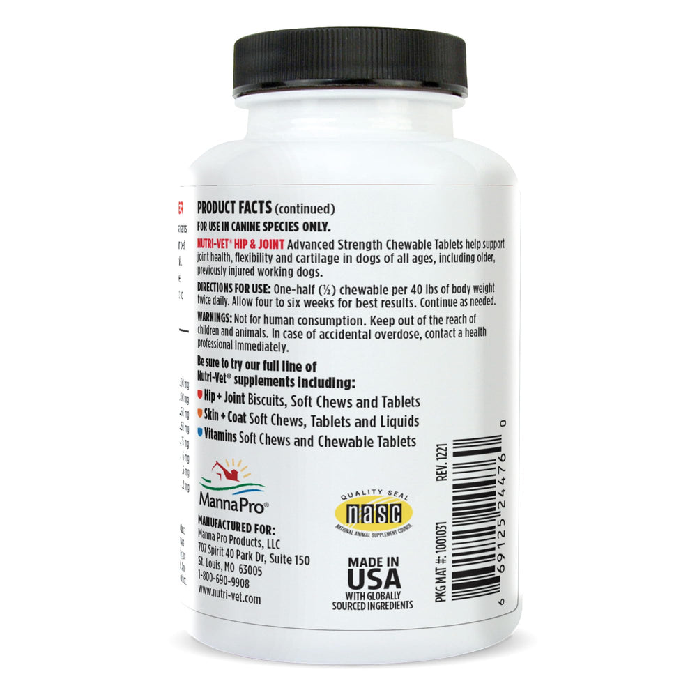 Nutri-Vet Hip & Joint chew in pet bowl ready to give