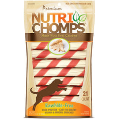 NutriChomps real chicken twist close-up for tasty dental engagement