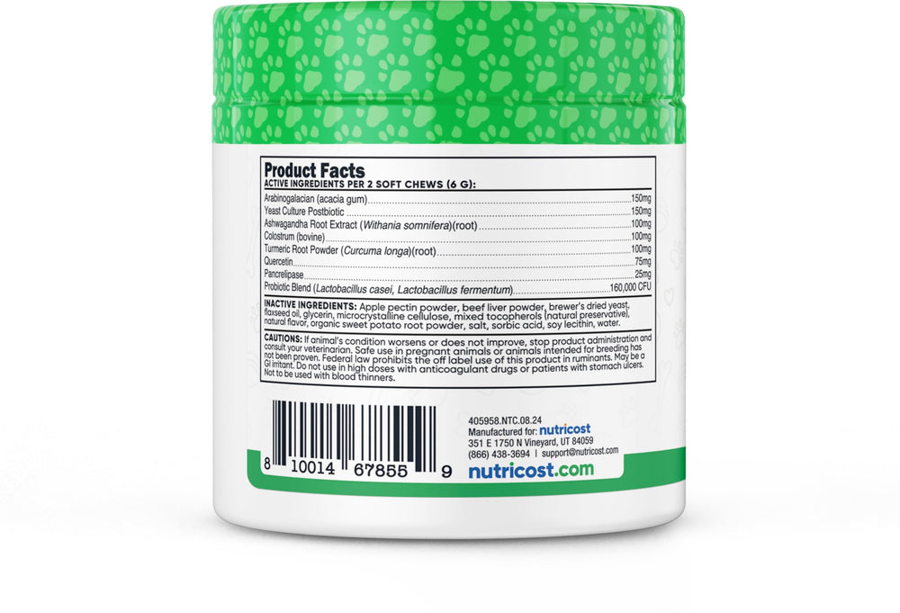 Nutricost NASC-certified facility label indicates GMP-quality manufacturing.