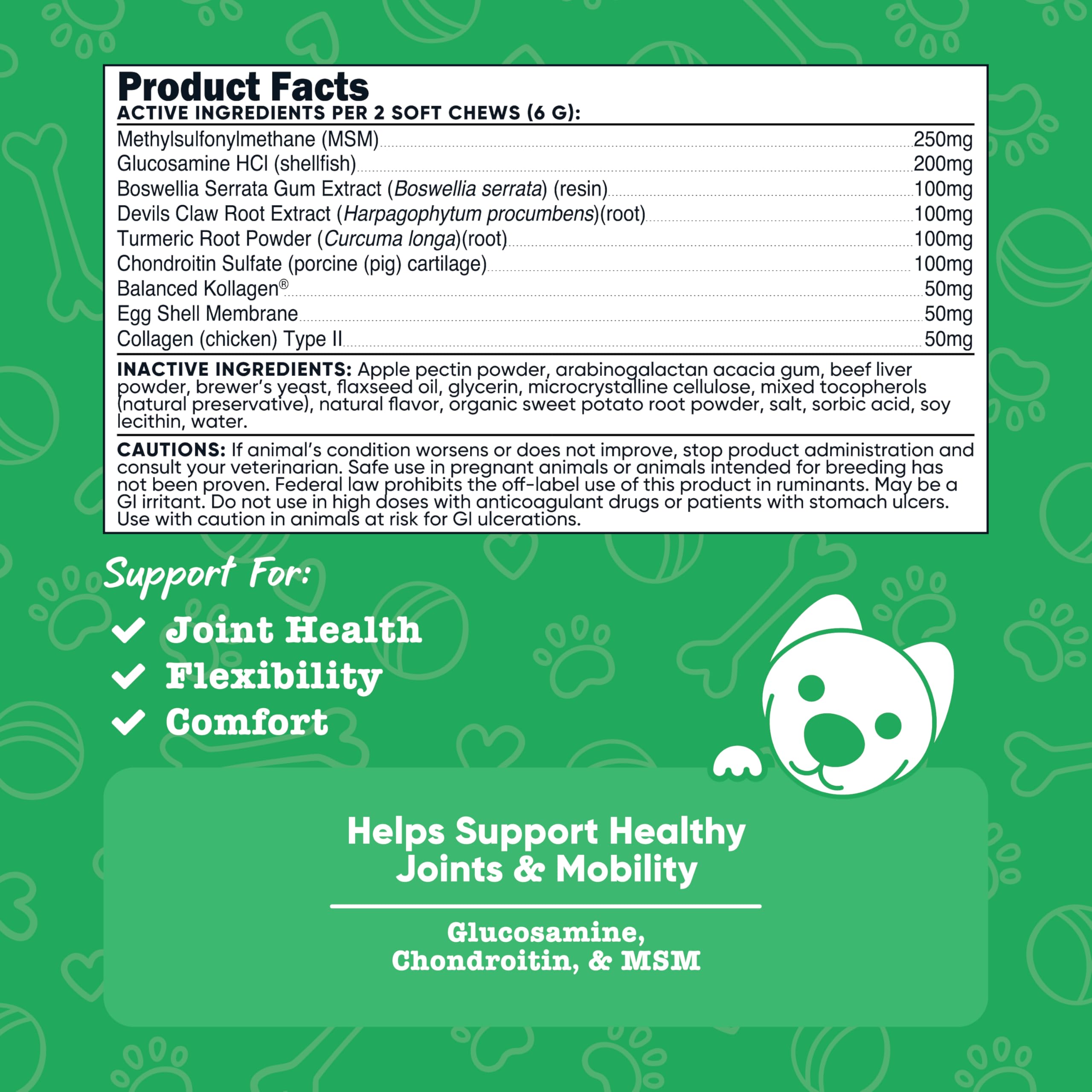 Close-up of Nutricost Pets Hip & Joint Soft Chews showing beef flavor.