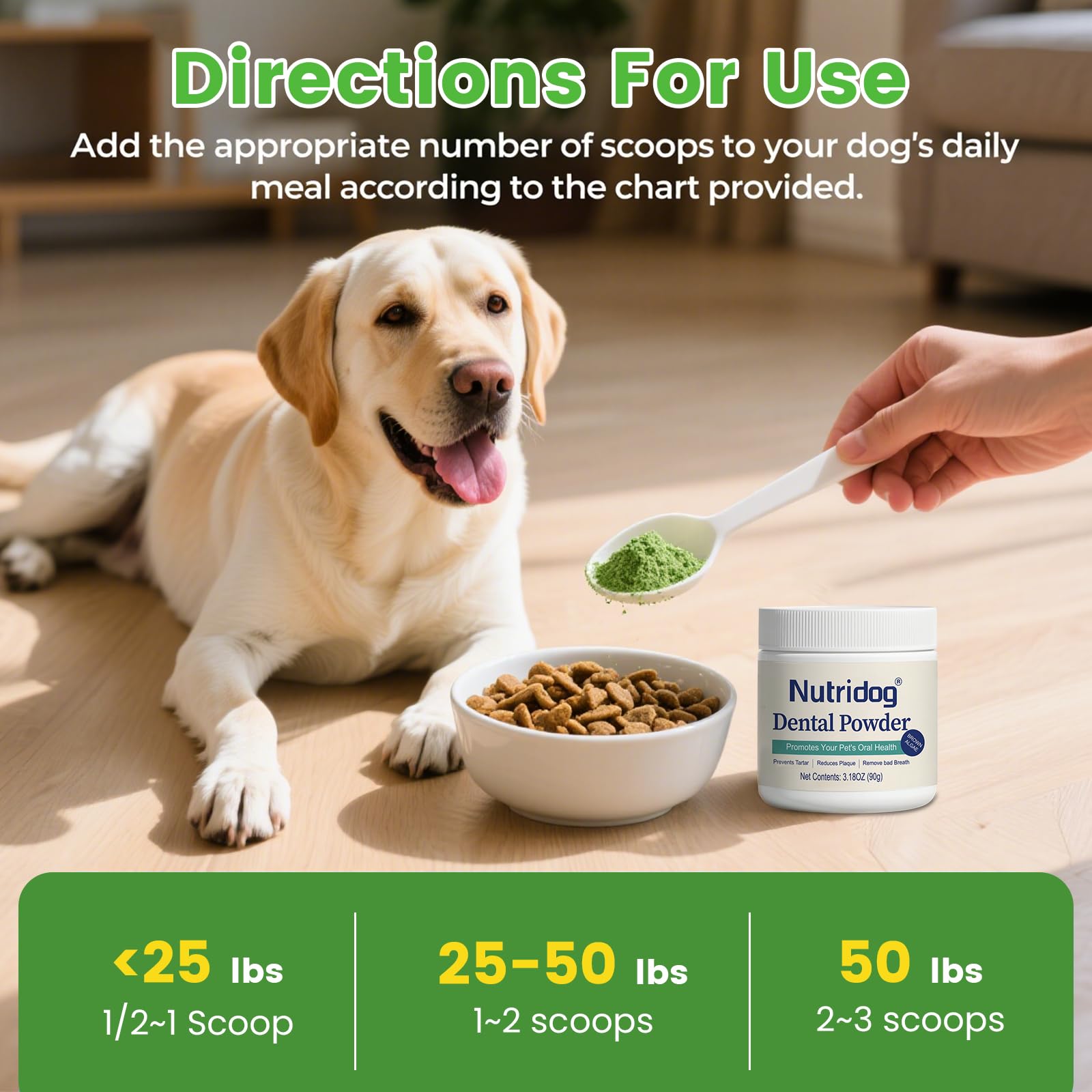 Nutridog cat compatibility—dog dental powder suitable for multi-pet homes.