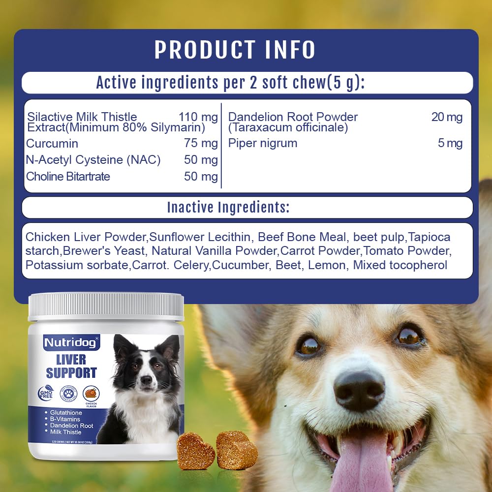 Nutridog EU-GMP quality label on Liver Support Chews packaging