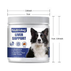Nutridog Liver Support Chews close-up with milk thistle and curcumin for liver support
