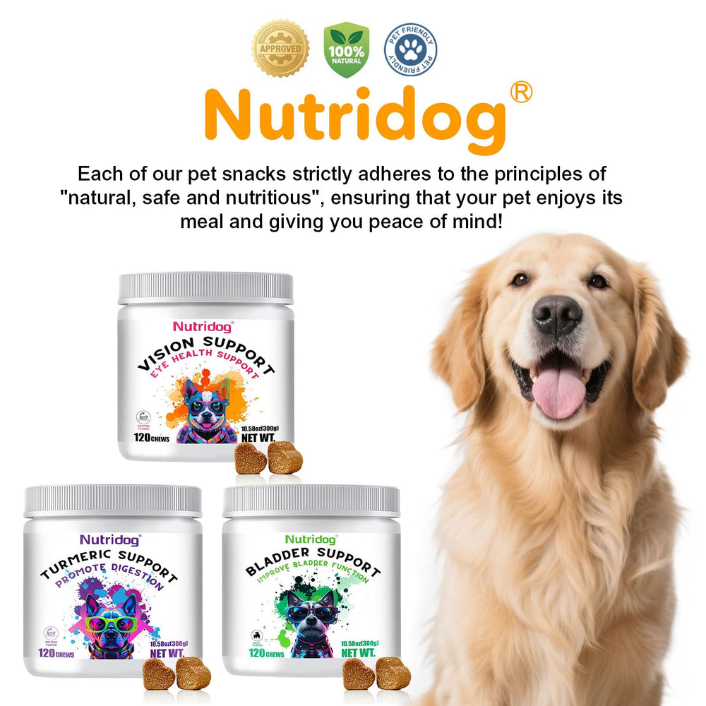 Nutridog salmon-flavored eye chews offer tasty daily eye-support routine.