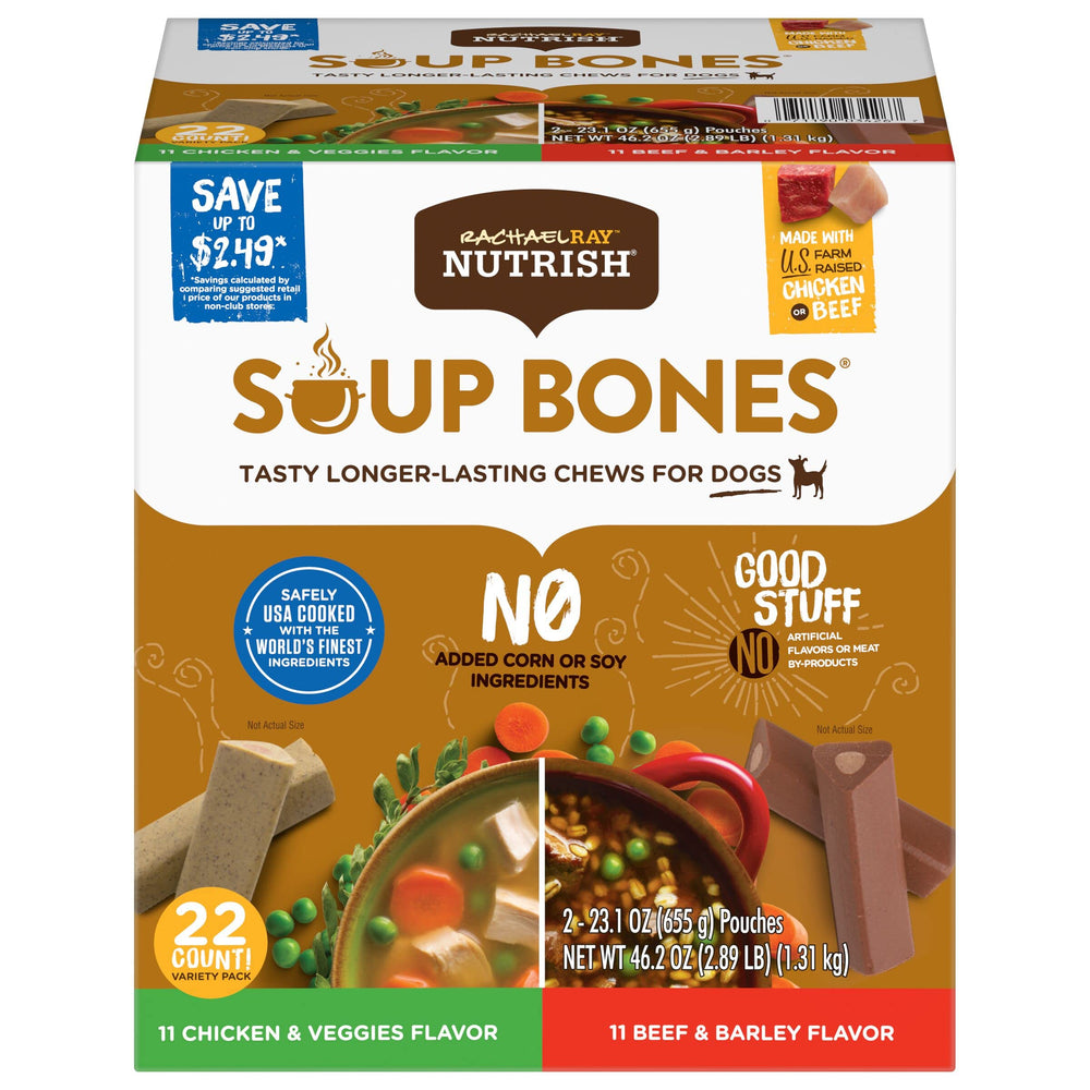 Nutrish Soup Bones long-lasting dog chews for extended chewing sessions
