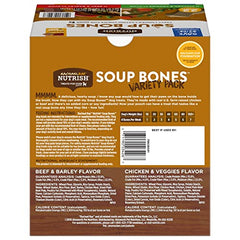 Nutrish Soup Bones real beef bones with barley, highlighting beef flavor