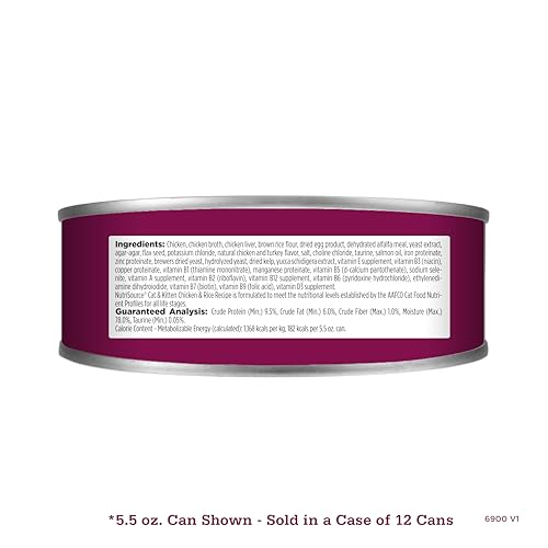 NutriSource cat-kitten chicken rice cans 12-pack for easy meal planning