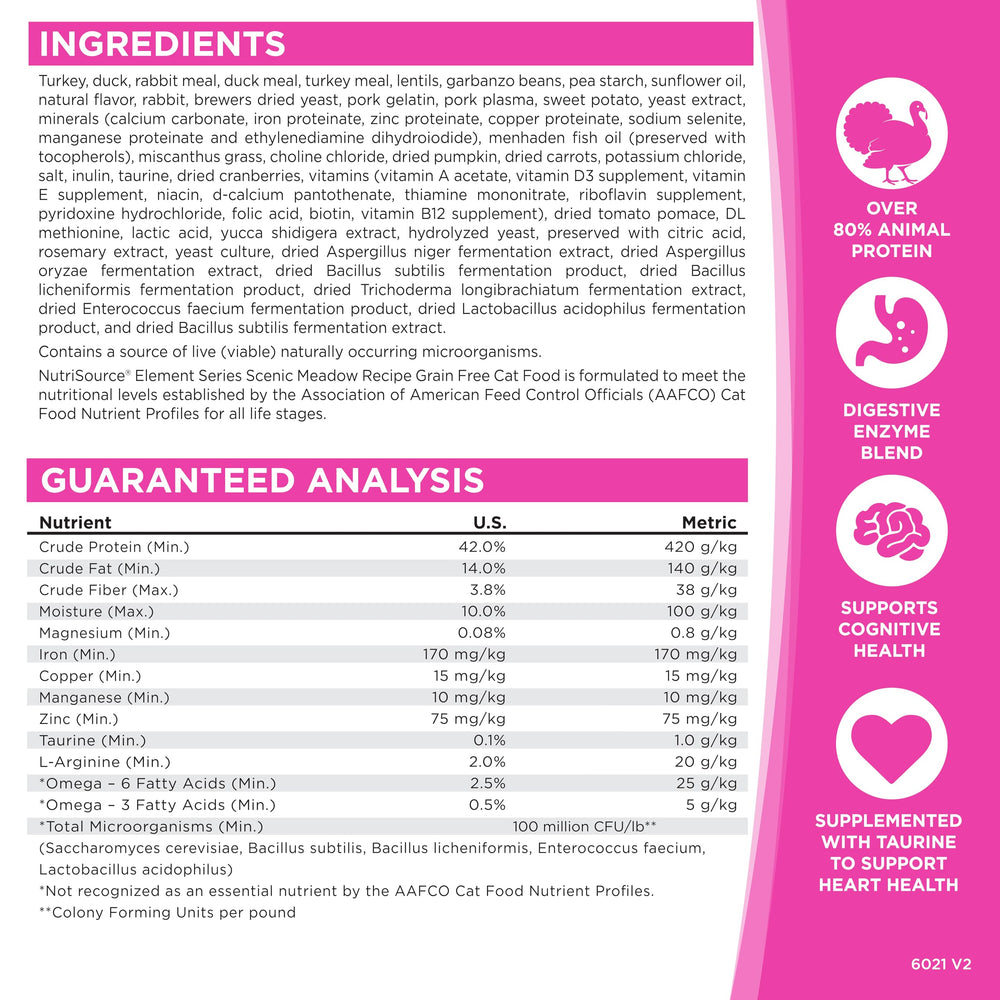 NutriSource Element Meadow meets AAFCO guidelines for all life stages
