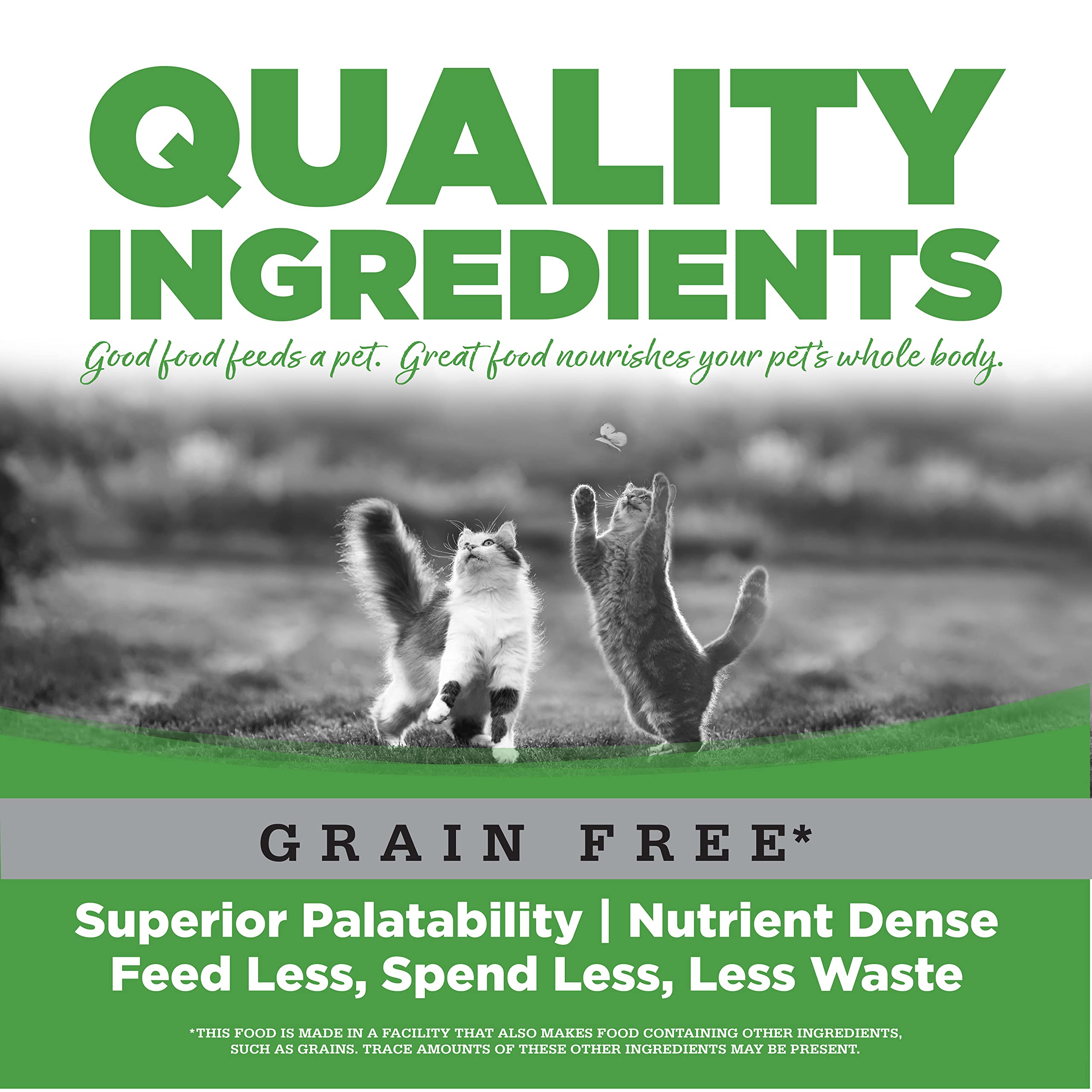 NutriSource grain-free County Select canned cat food features 4-life supplement system with gut-supporting ingredients.