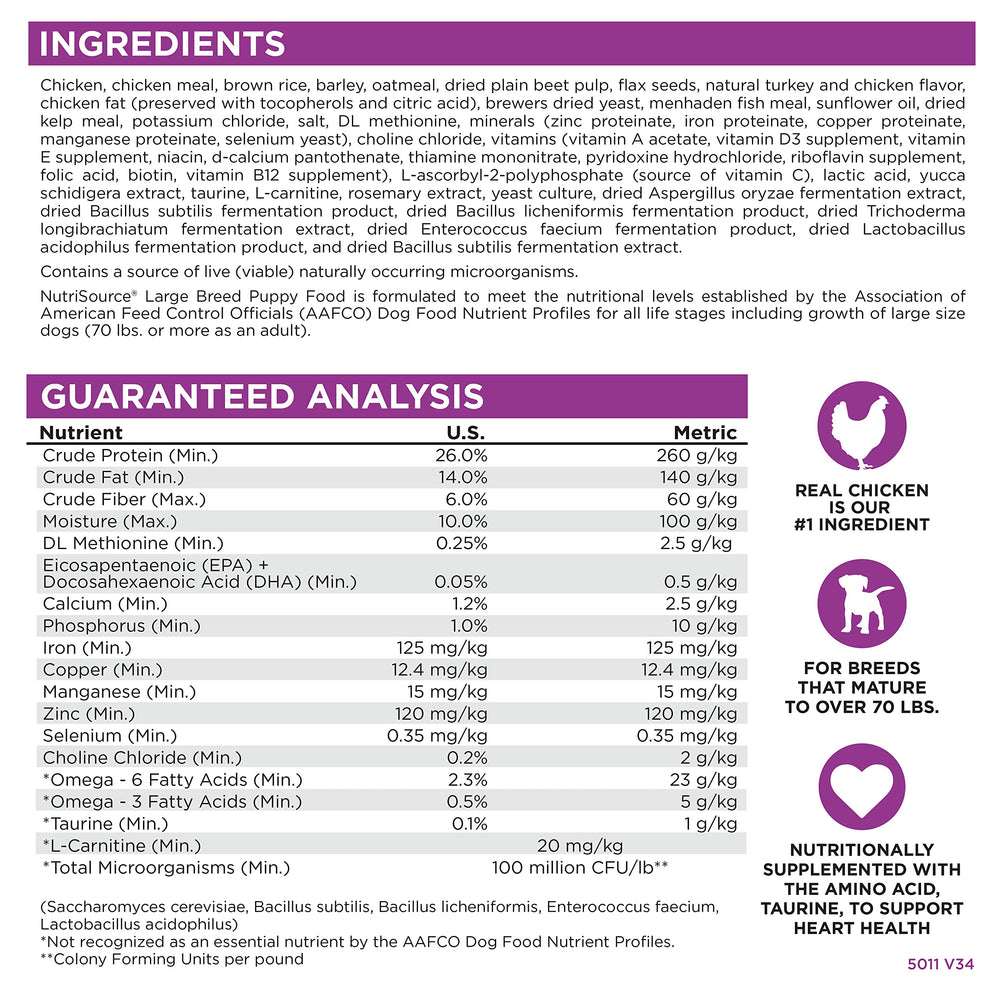 NutriSource Large Breed Puppy exterior—clear product design for big-breed growth.