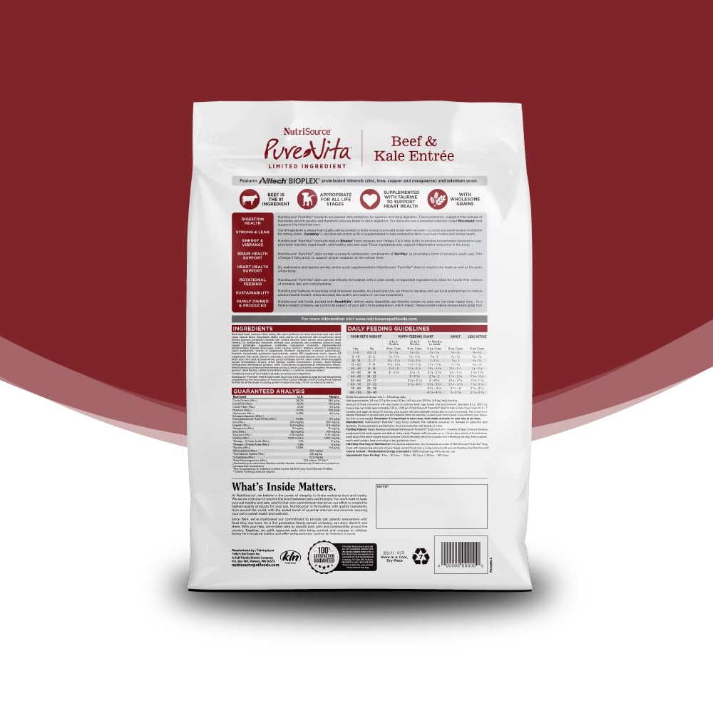 NutriSource Pure Vita 4lb-bag depiction for convenient home feeding.