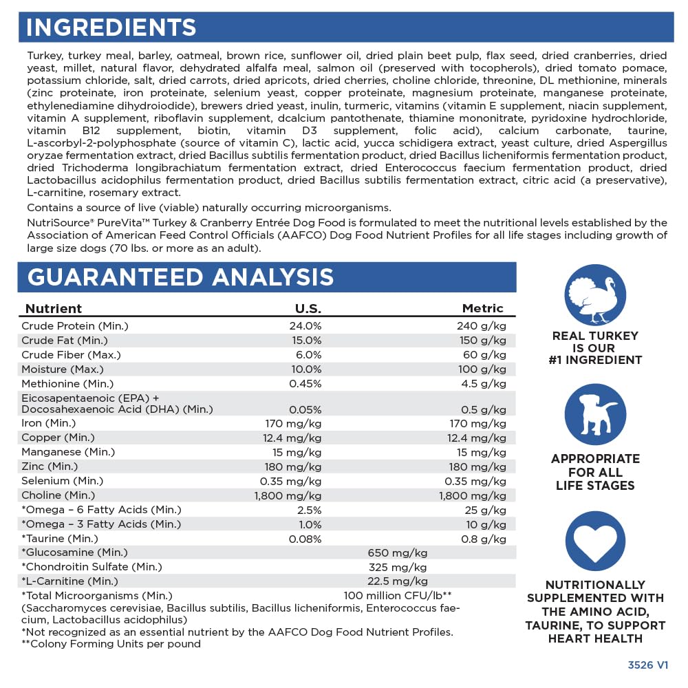 NutriSource Pure Vita DHA omega-3 image emphasizes brain and heart health.