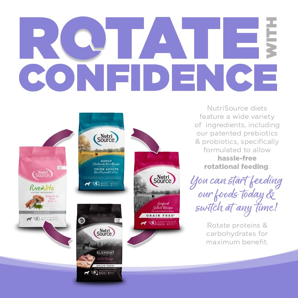 NutriSource Pure Vita omega-3 DHA image highlights glossy coat and brain health