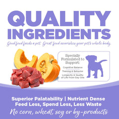 NutriSource Pure Vita Lamb & Pumpkin Puppy Ingredients: real lamb and pumpkin for tasty nutrition.