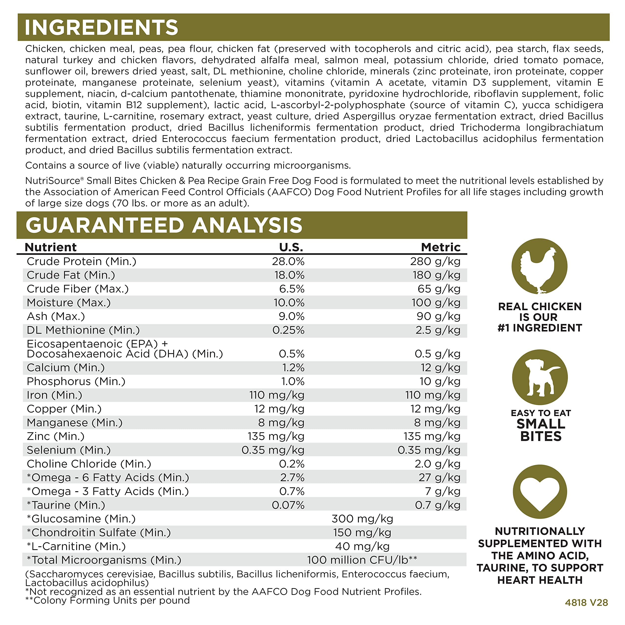 NutriSource Small Bites closeup highlights texture and size ideal for tiny mouths.