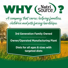 NutriSource kibble closeup reveals crunchy texture dogs may enjoy.