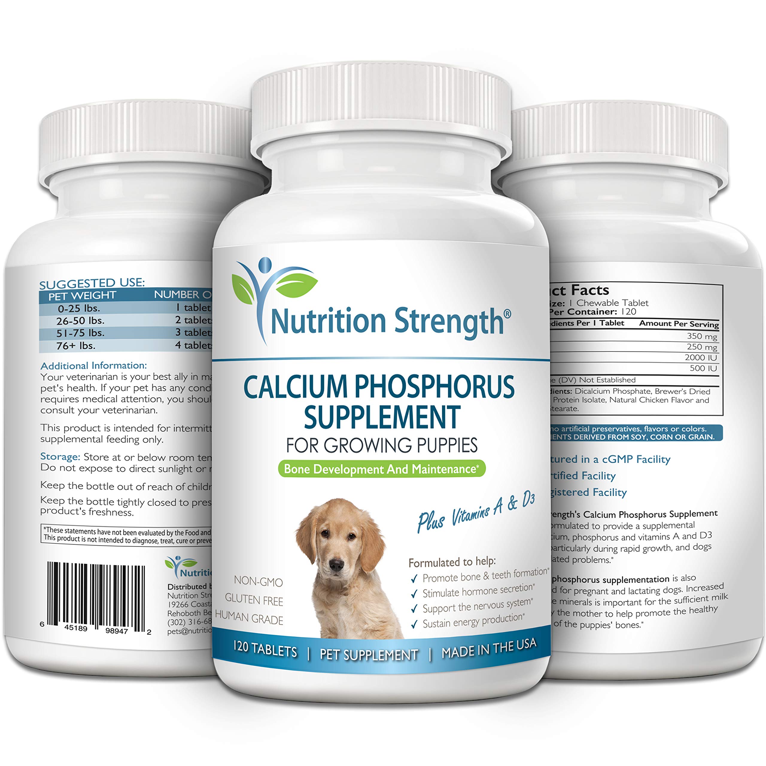 Nutrition Strength Calcium Phosphorus for Dogs focus on pregnant dogs' calcium support.