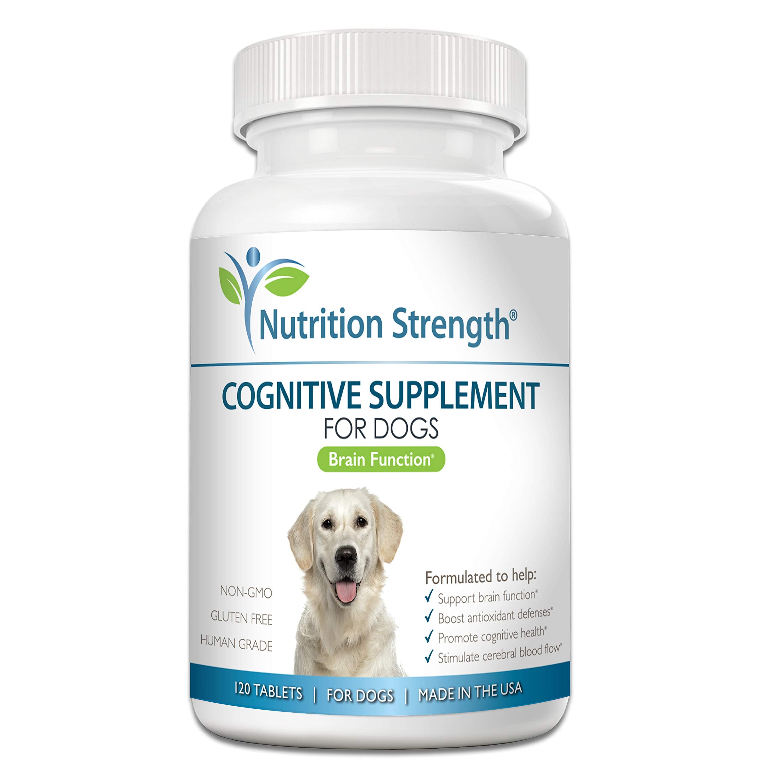 Nutrition Strength cognitive support dog bottle with chewable tablets for brain health