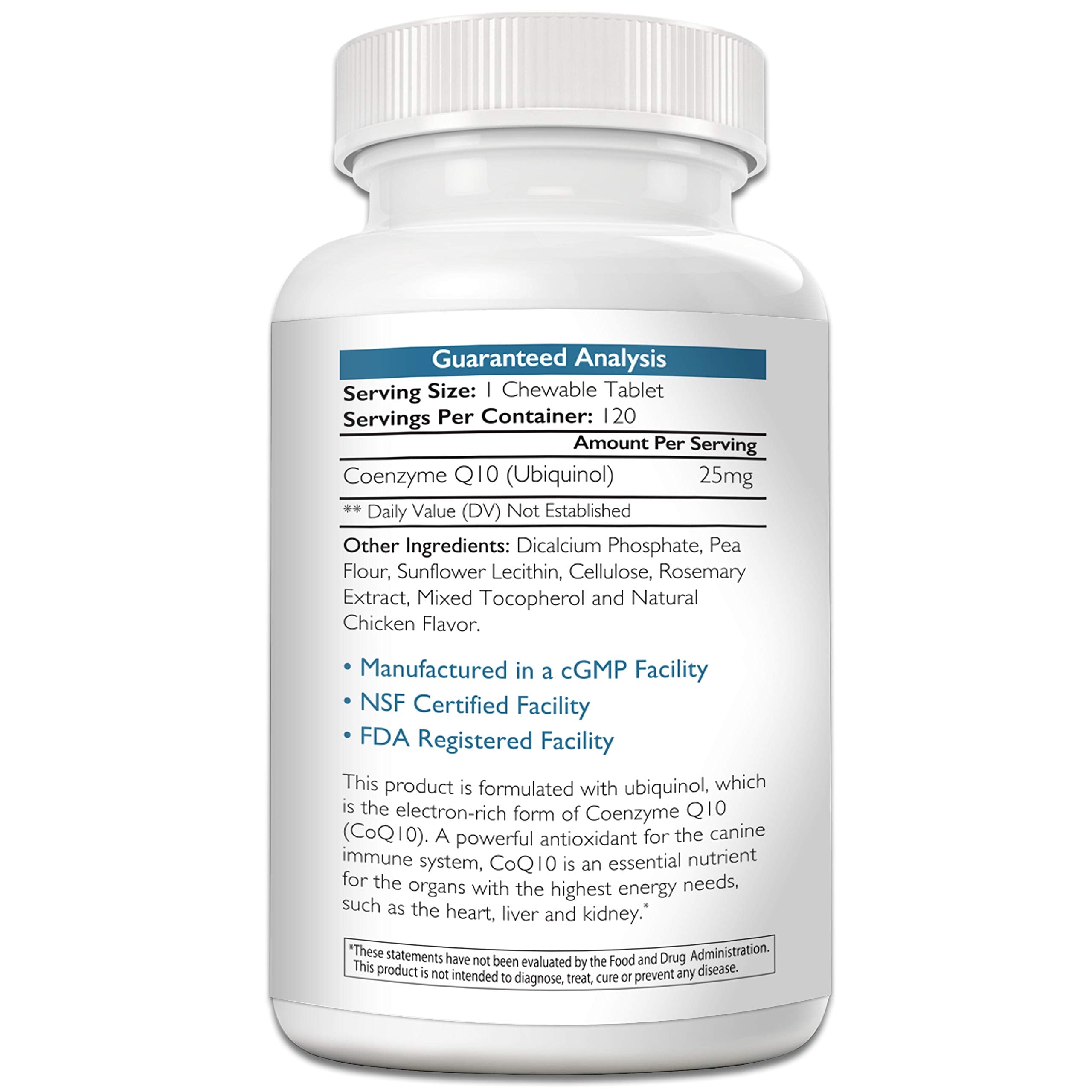 Nutrition Strength CoQ10 for dogs-packaging-label highlights grain-free ubiquinol formula details.