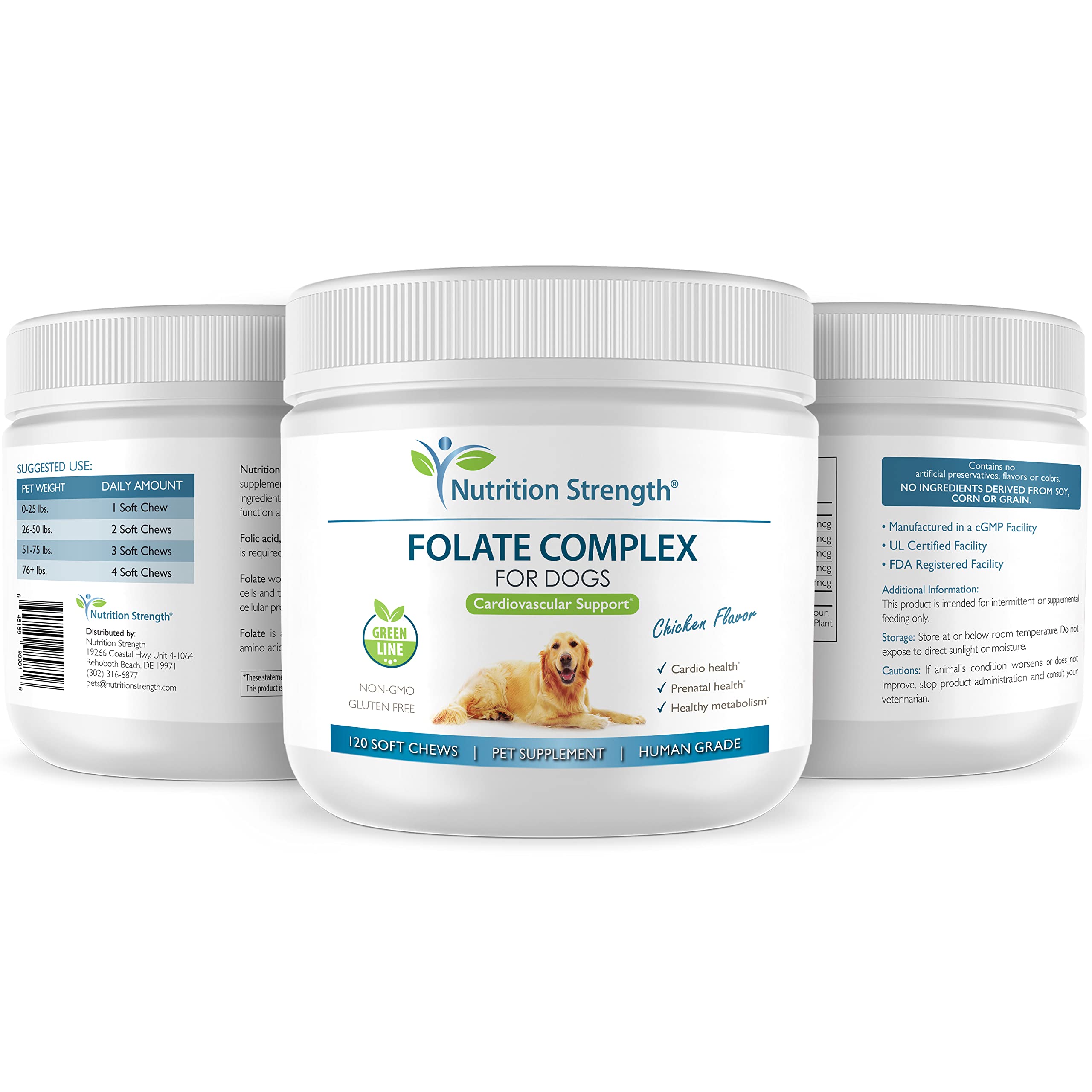 Nutrition Strength Folate for Dogs used daily as a wellness routine to support DNA synthesis